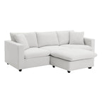 Sofá seccional en L de 4 plazas en gris/negro/blanco/beige con otomana