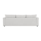 Sofá seccional en L de 4 plazas en gris/negro/blanco/beige con otomana