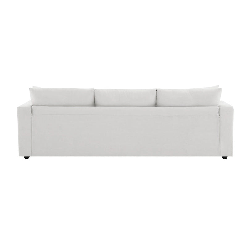 Sofá seccional en L de 4 plazas en gris/negro/blanco/beige con otomana