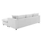 Sofá seccional en L de 4 plazas en gris/negro/blanco/beige con otomana