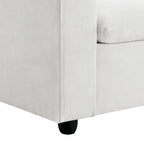 Sofá seccional en L de 4 plazas en gris/negro/blanco/beige con otomana