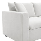 Sofá seccional en L de 4 plazas en gris/negro/blanco/beige con otomana