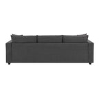 Sofá seccional en L de 4 plazas en gris/negro/blanco/beige con otomana