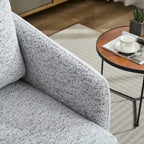 Sillón decorativo giratorio de chenilla blanco y negro de 31.5 pulgadas con estructura de madera maciza