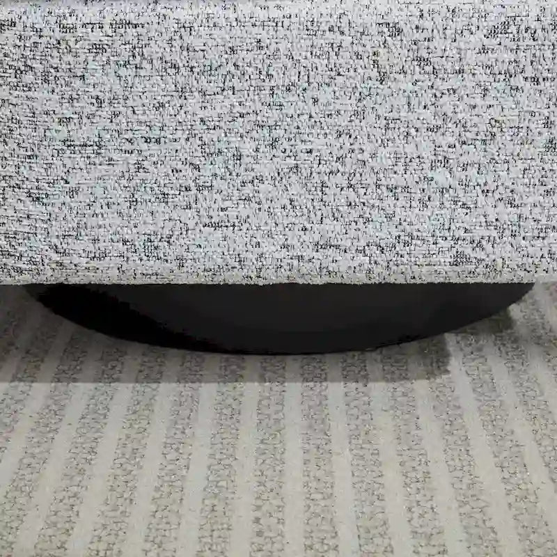 Sillón decorativo giratorio de chenilla blanco y negro de 31.5 pulgadas con estructura de madera maciza