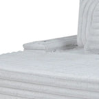 Sofá chaise longue de pana gris / gris claro de una plaza extragrande