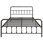 Estructura de Cama de Metal Victoriana Negra con Cabecero, Individual/Matrimonial/Queen/King