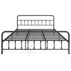 Estructura de Cama de Metal Victoriana Negra con Cabecero, Individual/Matrimonial/Queen/King