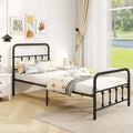 Estructura de Cama de Metal Victoriana Negra con Cabecero, Individual/Matrimonial/Queen/King