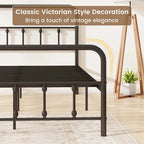 Estructura de Cama de Metal Victoriana Negra con Cabecero, Individual/Matrimonial/Queen/King
