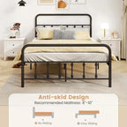 Estructura de Cama de Metal Victoriana Negra con Cabecero, Individual/Matrimonial/Queen/King