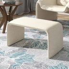 Puf curvo contemporáneo – Boucle y piel vegana, asiento individual