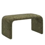 Puf curvo contemporáneo – Boucle y piel vegana, asiento individual