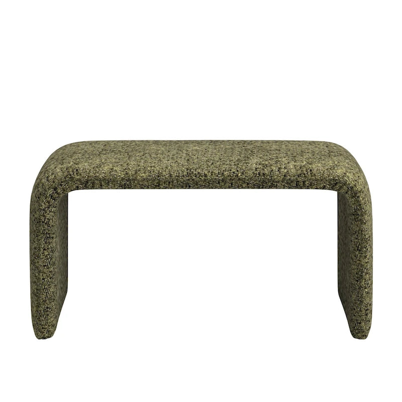 Puf curvo contemporáneo – Boucle y piel vegana, asiento individual