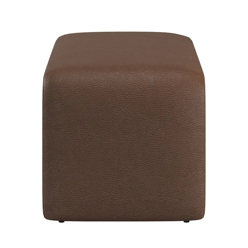 Puf curvo contemporáneo – Boucle y piel vegana, asiento individual