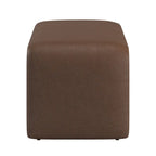 Puf curvo contemporáneo – Boucle y piel vegana, asiento individual