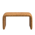 Puf curvo contemporáneo – Boucle y piel vegana, asiento individual