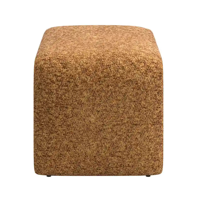 Puf curvo contemporáneo – Boucle y piel vegana, asiento individual
