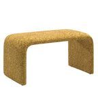 Puf curvo contemporáneo – Boucle y piel vegana, asiento individual