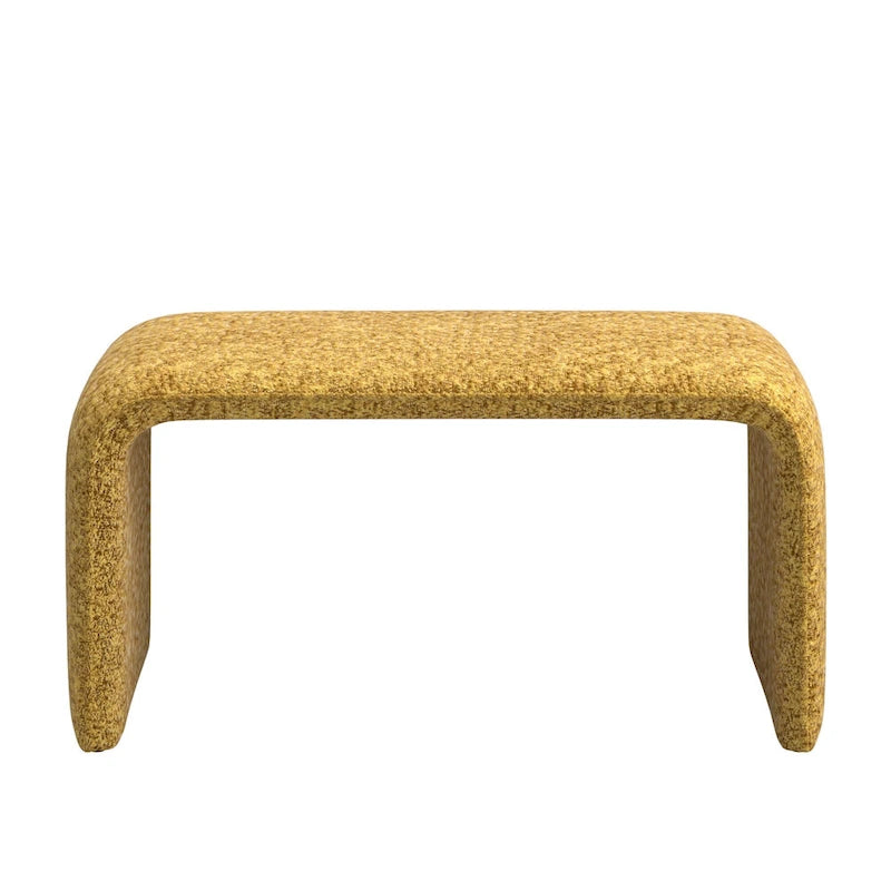 Puf curvo contemporáneo – Boucle y piel vegana, asiento individual