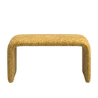 Puf curvo contemporáneo – Boucle y piel vegana, asiento individual