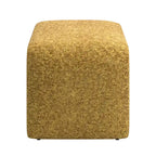 Puf curvo contemporáneo – Boucle y piel vegana, asiento individual