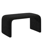 Puf curvo contemporáneo – Boucle y piel vegana, asiento individual