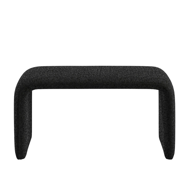Puf curvo contemporáneo – Boucle y piel vegana, asiento individual
