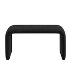 Puf curvo contemporáneo – Boucle y piel vegana, asiento individual