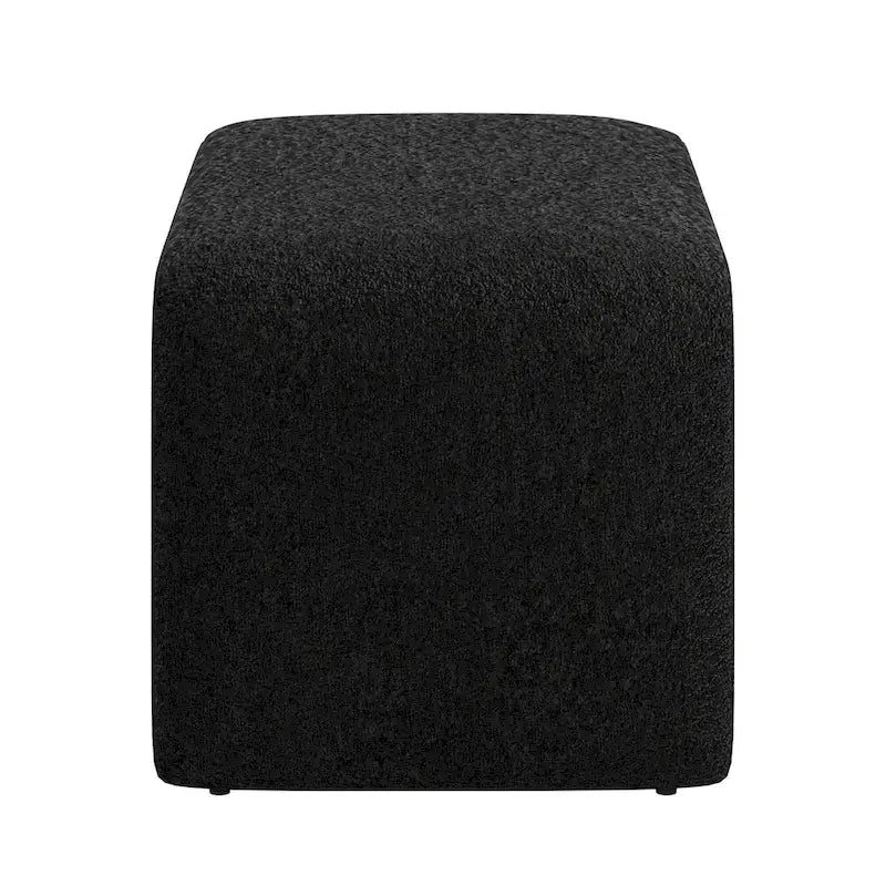 Puf curvo contemporáneo – Boucle y piel vegana, asiento individual