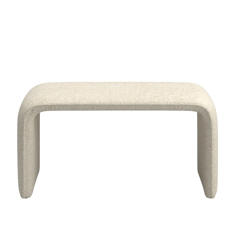 Puf curvo contemporáneo – Boucle y piel vegana, asiento individual
