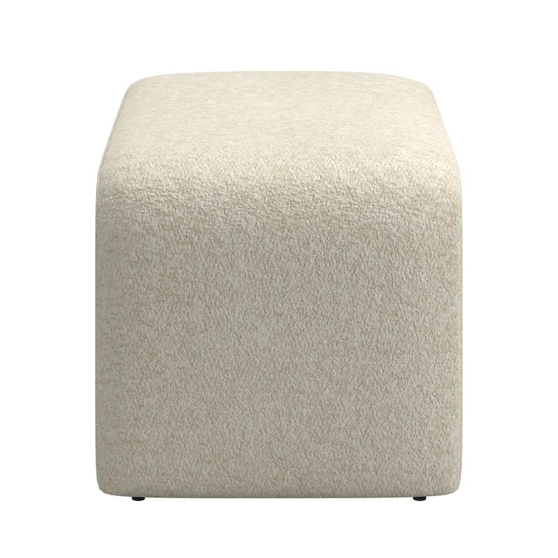 Puf curvo contemporáneo – Boucle y piel vegana, asiento individual