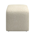 Puf curvo contemporáneo – Boucle y piel vegana, asiento individual