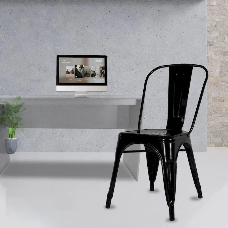 Silla sin brazos estilo café/restaurante industrial OFERTA POR VOLUMEN (Juego de 10)