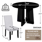 Juego de mesa de comedor redonda de 5 piezas beige/gris y negra, con capacidad para 4 personas