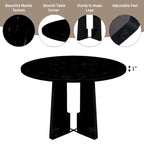 Juego de mesa de comedor redonda de 5 piezas beige/gris y negra, con capacidad para 4 personas