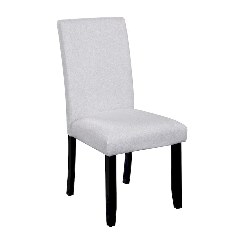 Juego de mesa de comedor redonda de 5 piezas beige/gris y negra, con capacidad para 4 personas