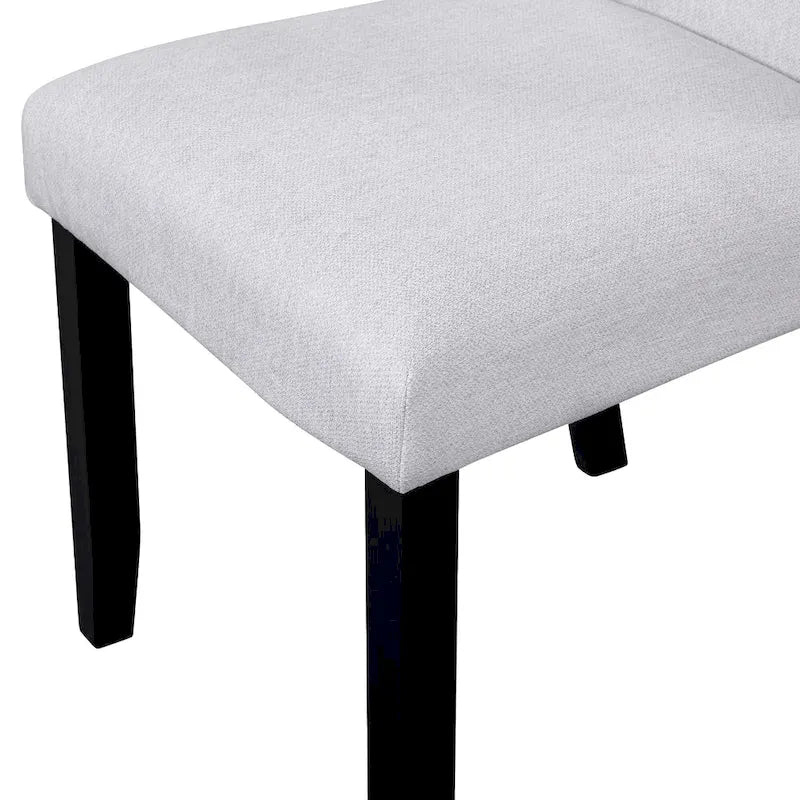 Juego de mesa de comedor redonda de 5 piezas beige/gris y negra, con capacidad para 4 personas