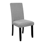 Juego de mesa de comedor redonda de 5 piezas beige/gris y negra, con capacidad para 4 personas