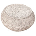 Puf otomano de algodón beige de 50,8 cm con diseño geométrico para sala de estar