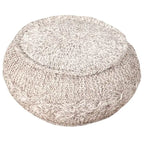 Puf otomano de algodón beige de 50,8 cm con diseño geométrico para sala de estar