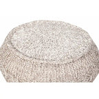 Puf otomano de algodón beige de 50,8 cm con diseño geométrico para sala de estar