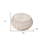 Puf otomano de algodón beige de 50,8 cm con diseño geométrico para sala de estar