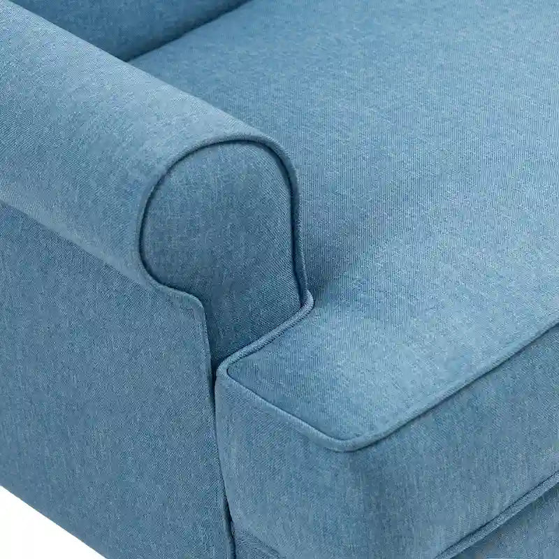 Sillones de realce con orejeras color azul cielo / arándano / camel, juego de 2