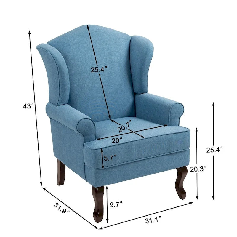 Sillones de realce con orejeras color azul cielo / arándano / camel, juego de 2