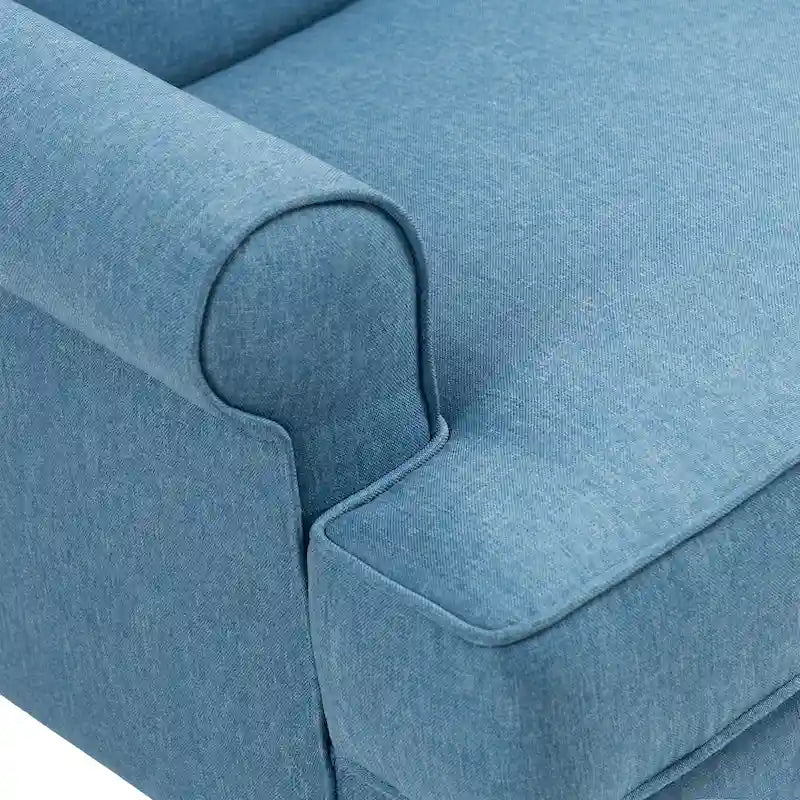 Sillones de realce con orejeras color azul cielo / arándano / camel, juego de 2