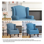 Sillones de realce con orejeras color azul cielo / arándano / camel, juego de 2