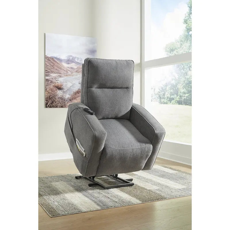 Sillón reclinable eléctrico beis/gris, 1 persona