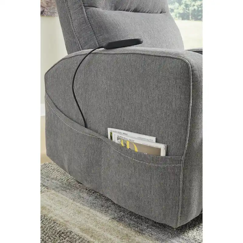 Sillón reclinable eléctrico beis/gris, 1 persona