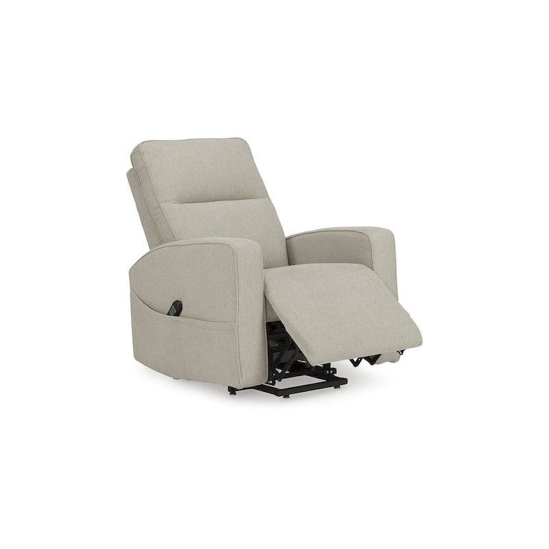 Sillón reclinable eléctrico beis/gris, 1 persona